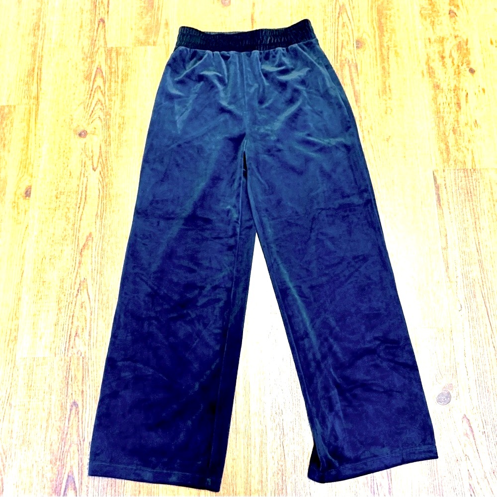 Gianni Bini Black Velour Wide Leg Pants